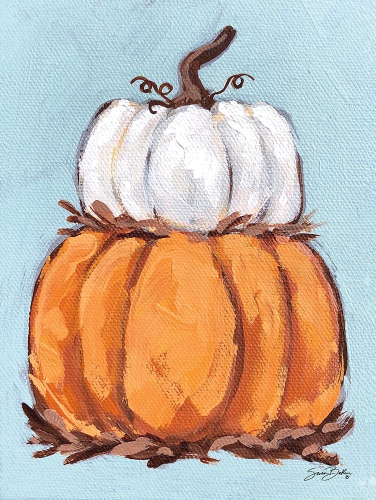 Pumpkin Stack I art print by Sara Baker for $57.95 CAD