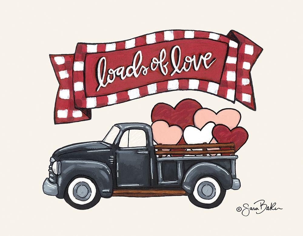 Loads of Love Truck art print by Sara Baker for $57.95 CAD