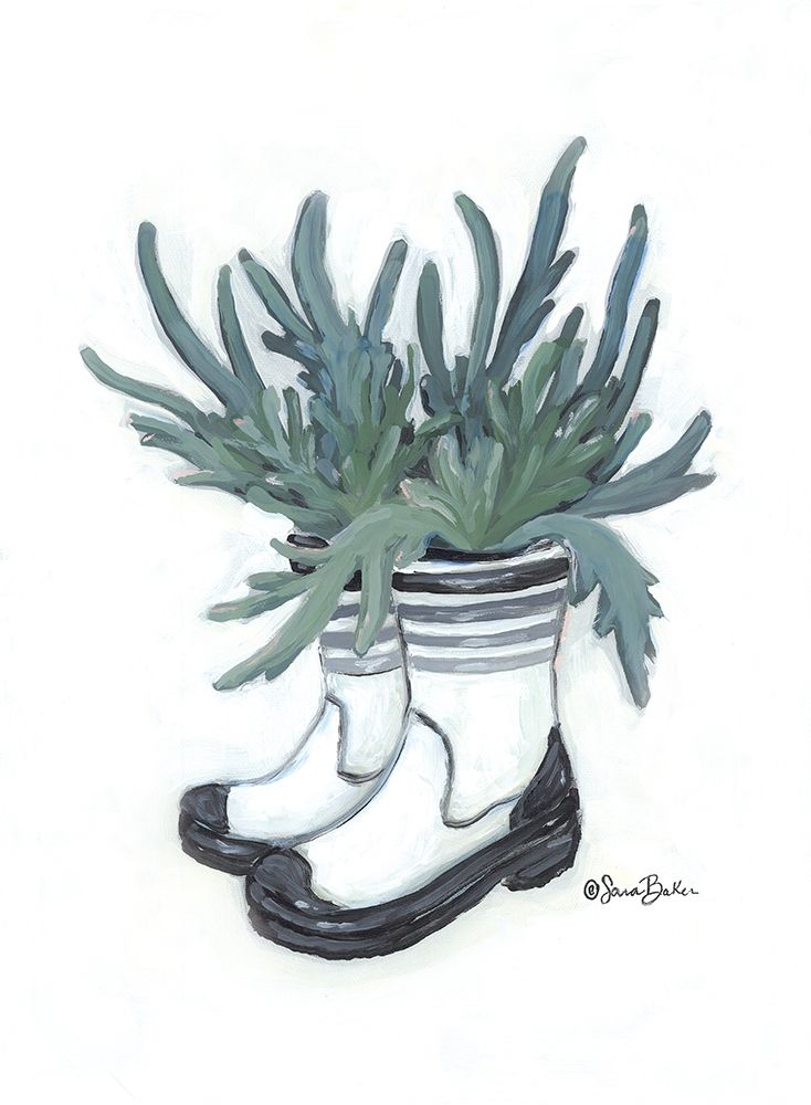 Rain Boot Staghorn Fern art print by Sara Baker for $57.95 CAD