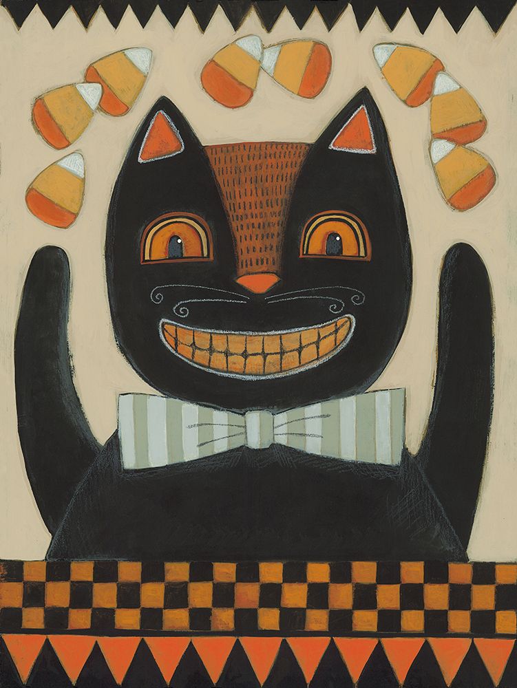 Halloween Black Cat art print by Bernadette Deming for $57.95 CAD
