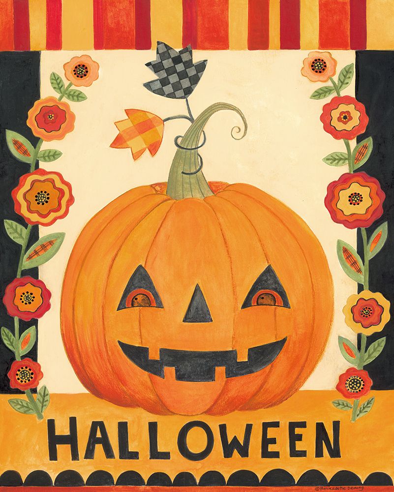 Happy Halloween Jack Olantern art print by Bernadette Deming for $57.95 CAD