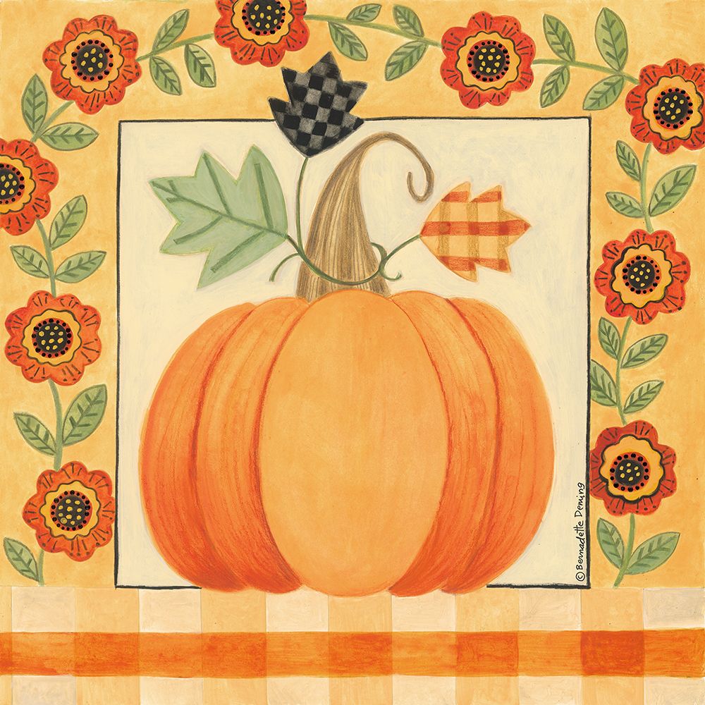 Pumpkin and Flowers art print by Bernadette Deming for $57.95 CAD