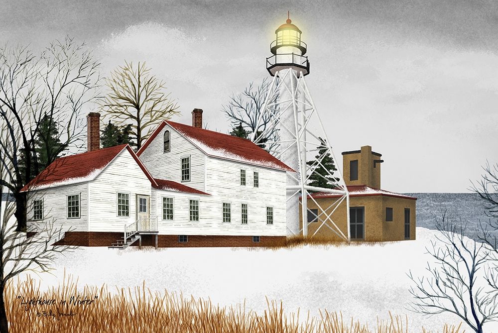Lighthouse in Winter          art print by Billy Jacobs for $57.95 CAD