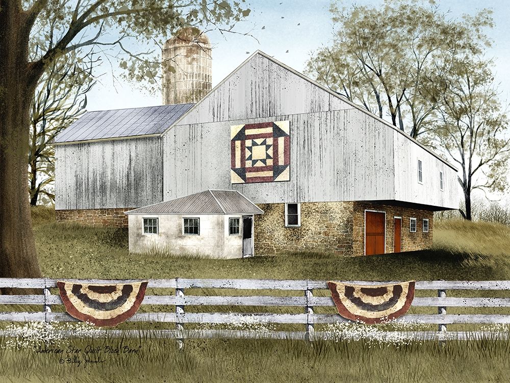 American Star Quilt Block Barn    art print by Billy Jacobs for $57.95 CAD