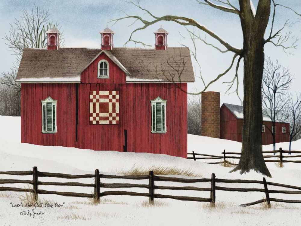 Lovers Knot Quilt Block Barn  art print by Billy Jacobs for $57.95 CAD