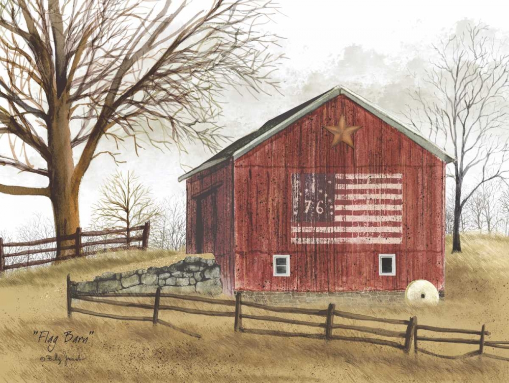 Flag Barn art print by Billy Jacobs for $57.95 CAD