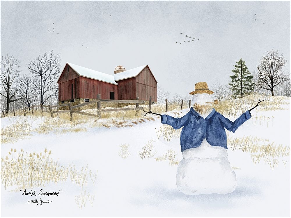 Amish Snowman art print by Billy Jacobs for $57.95 CAD