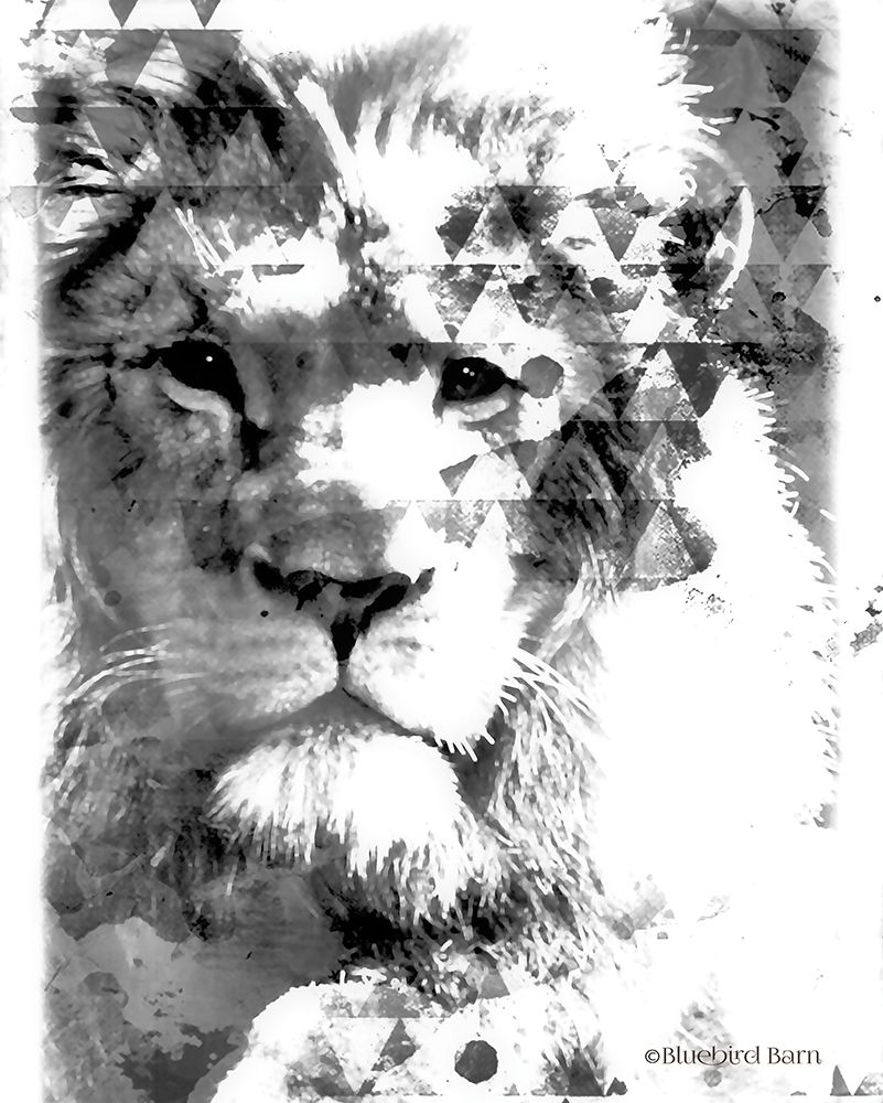 Modern Black And White Lion art print by Bluebird Barn for $57.95 CAD