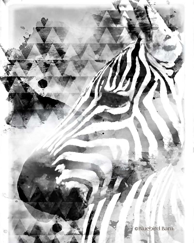 Modern Black And White Zebra art print by Bluebird Barn for $57.95 CAD