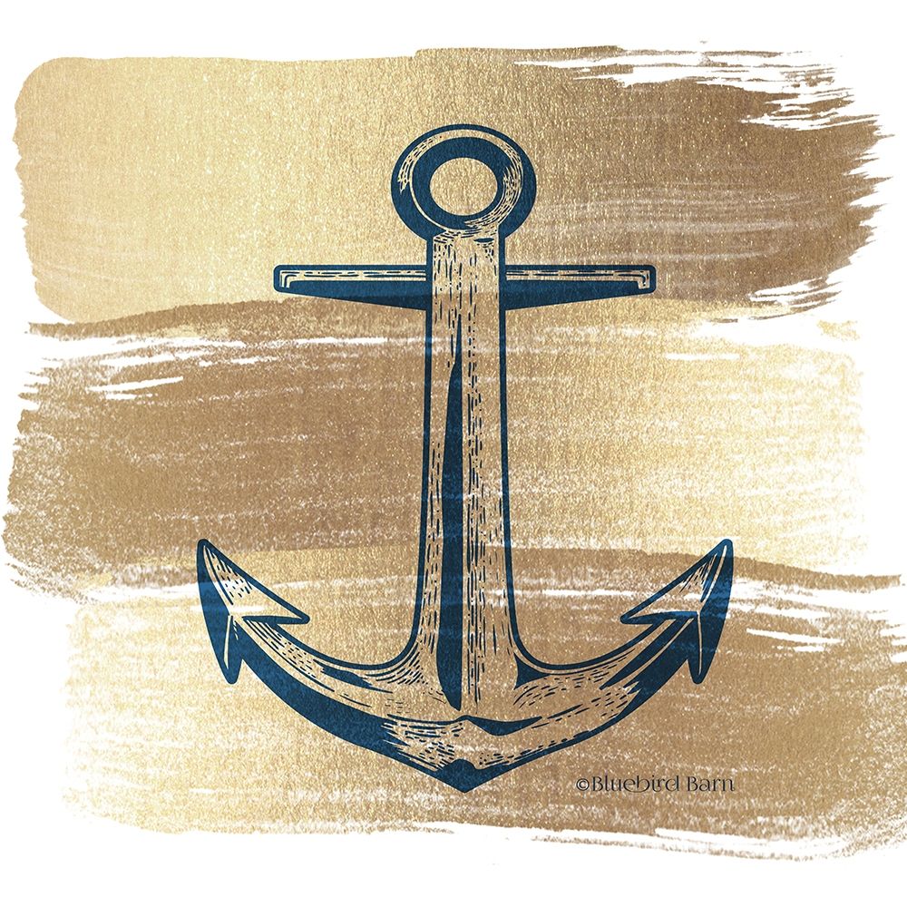 Brushed Gold Anchor art print by Bluebird Barn for $57.95 CAD