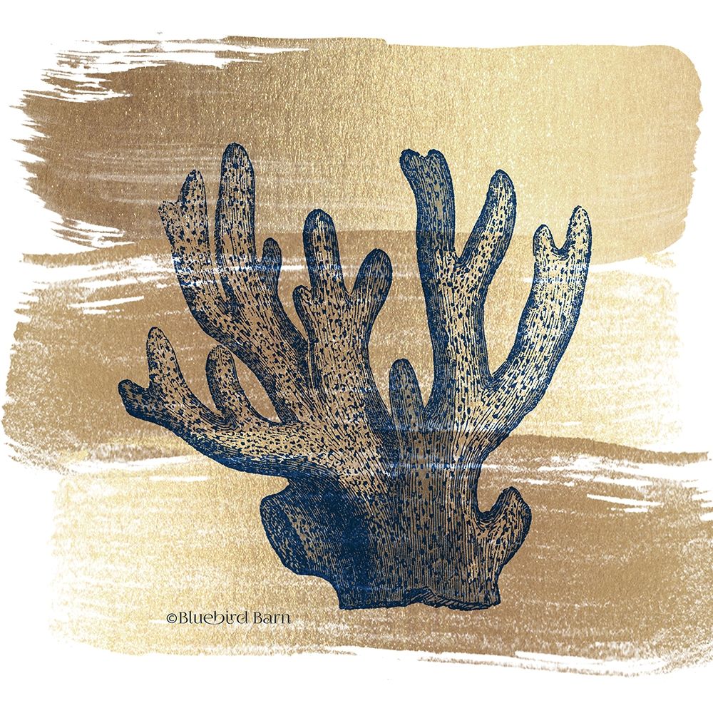 Brushed Gold Elkhorn Coral art print by Bluebird Barn for $57.95 CAD