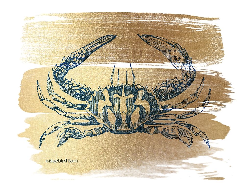 Brushed Gold Crab art print by Bluebird Barn for $57.95 CAD