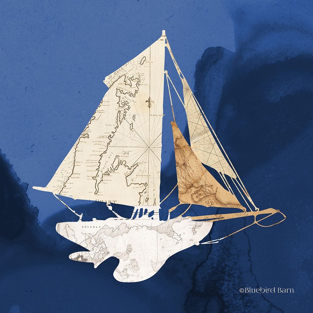 Sailboat Blue II art print by Bluebird Barn for $57.95 CAD