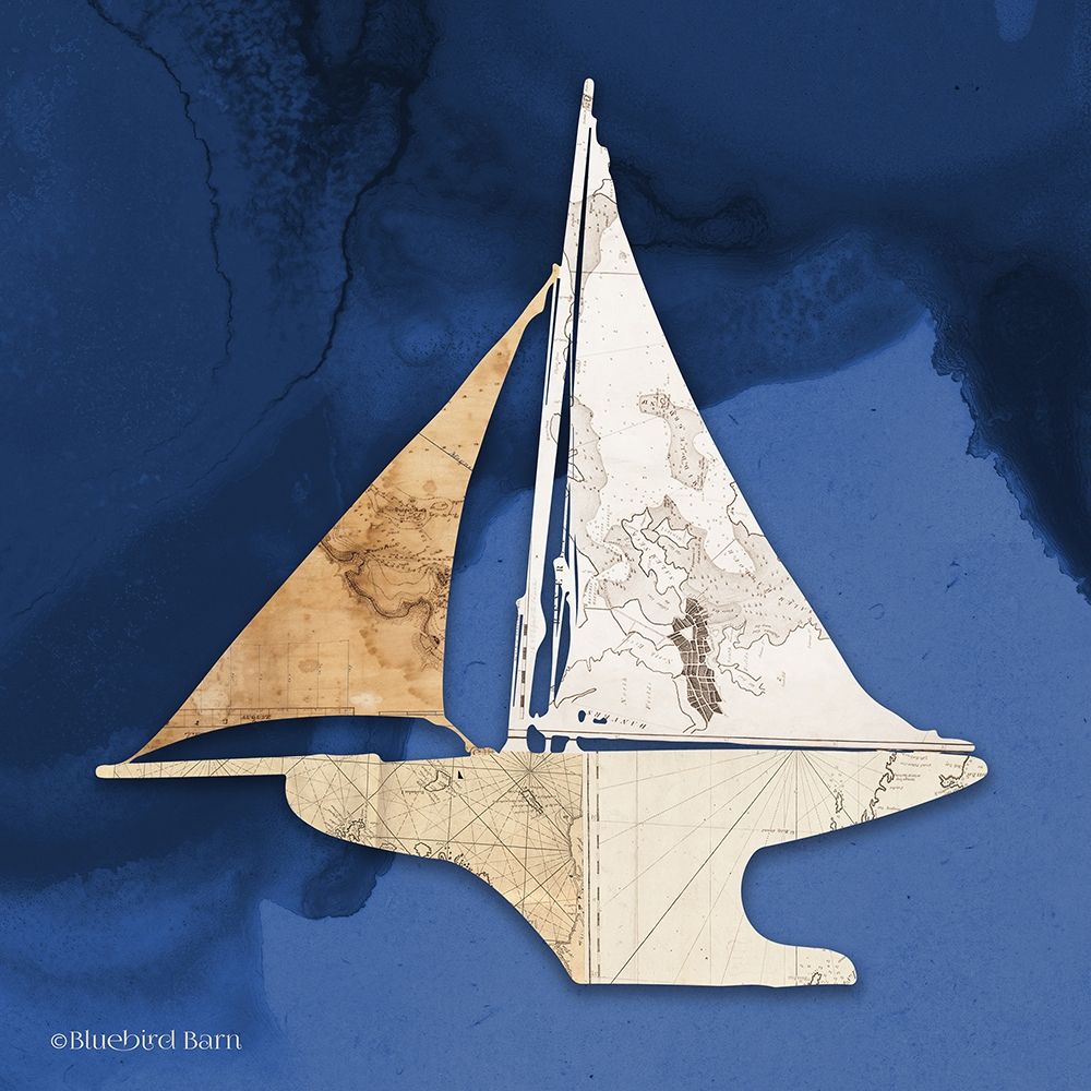 Sailboat Blue III art print by Bluebird Barn for $57.95 CAD