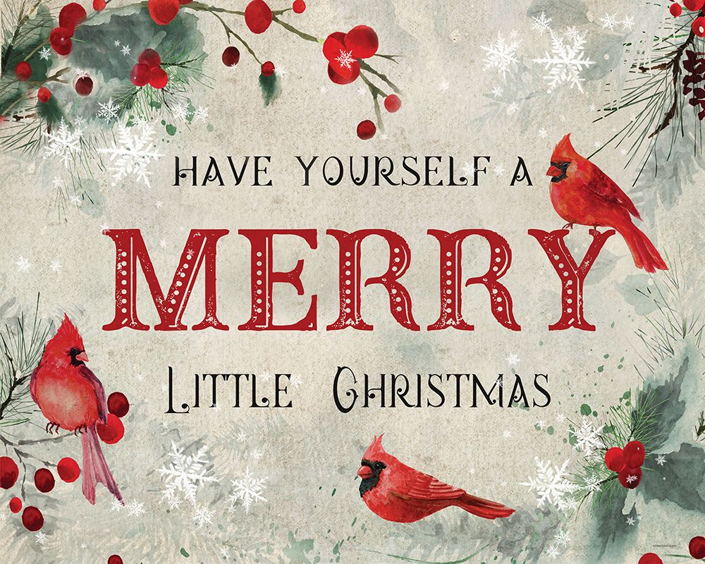 Merry Little Christmas Cardinals art print by Bluebird Barn for $57.95 CAD