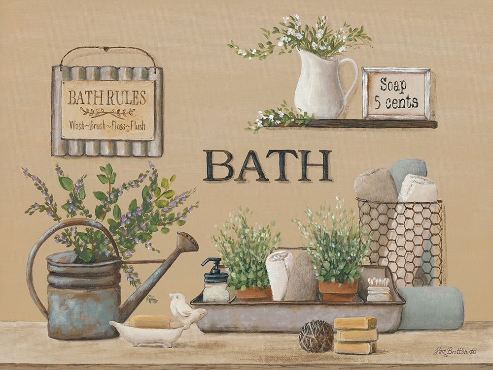 Farmhouse Bath II art print by Pam Britton for $57.95 CAD