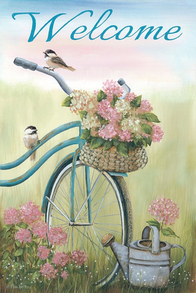 Old Bike Welcome art print by Pam Britton for $57.95 CAD