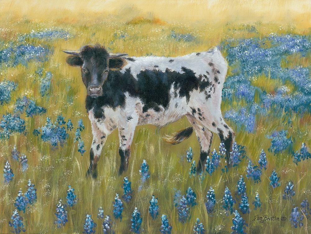Cutie in the Bluebonnets art print by Pam Britton for $57.95 CAD