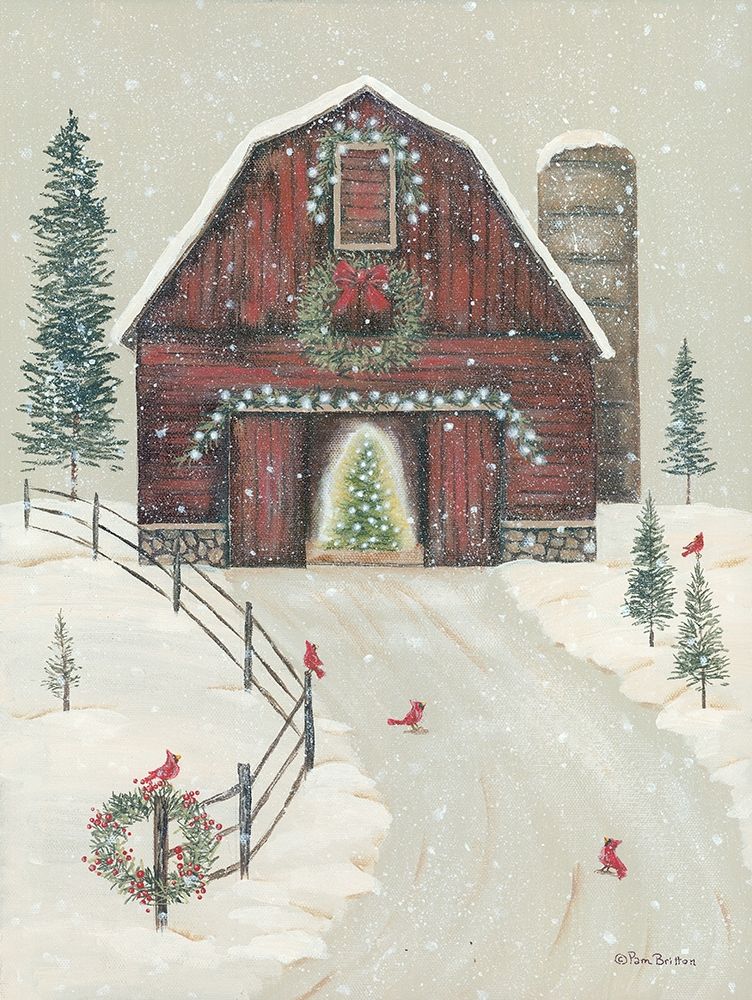 Holiday Barn art print by Pam Britton for $57.95 CAD