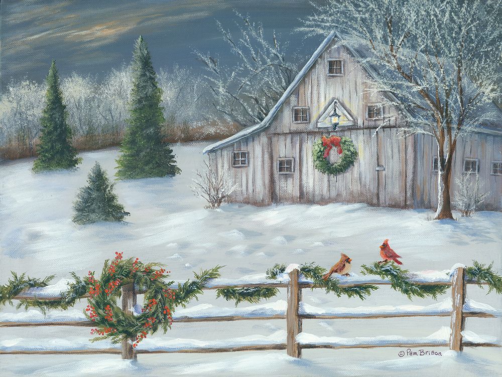Wintery Barn    art print by Pam Britton for $57.95 CAD