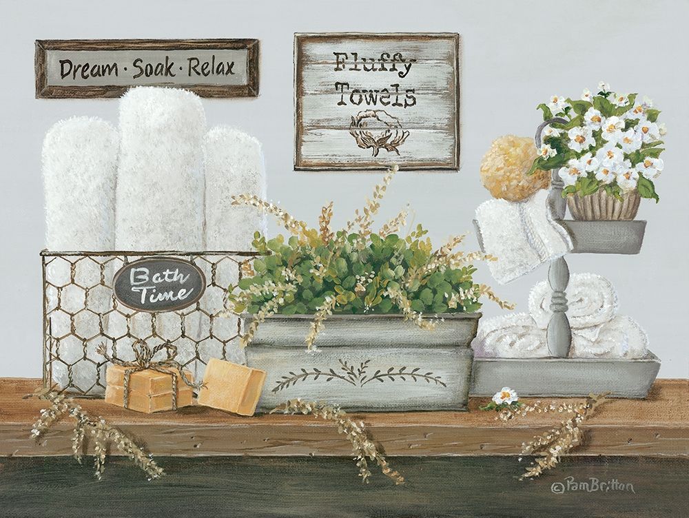 Fluffy Towels art print by Pam Britton for $57.95 CAD