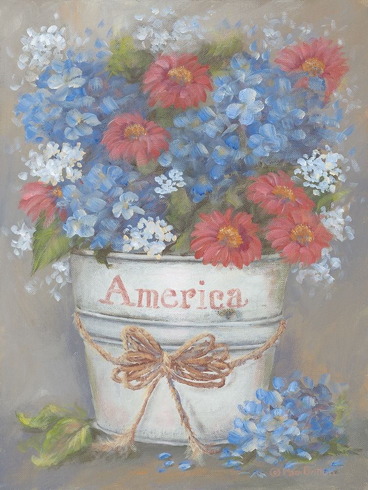 Rustic Red-White And Blue art print by Pam Britton for $57.95 CAD