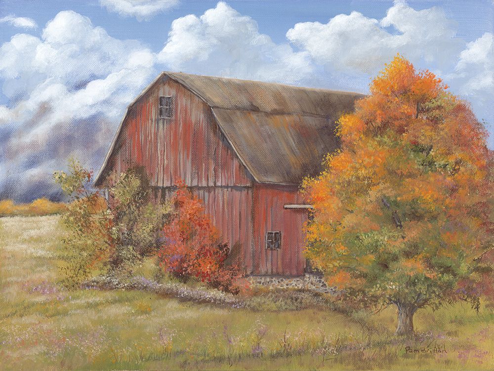 Autumn Barn art print by Pam Britton for $57.95 CAD