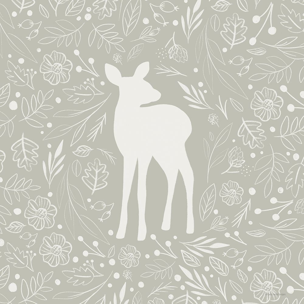 Floral Deer art print by Lady Louise Designs for $57.95 CAD