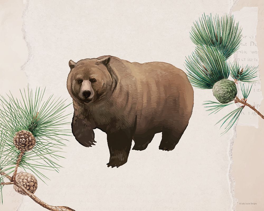 Bear in the Pines art print by Lady Louise Designs for $57.95 CAD