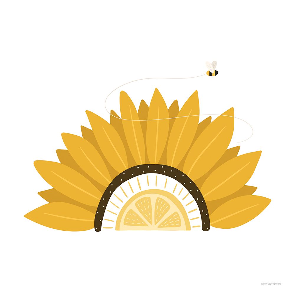 Sunflower Rainbow art print by Lady Louise Designs for $57.95 CAD