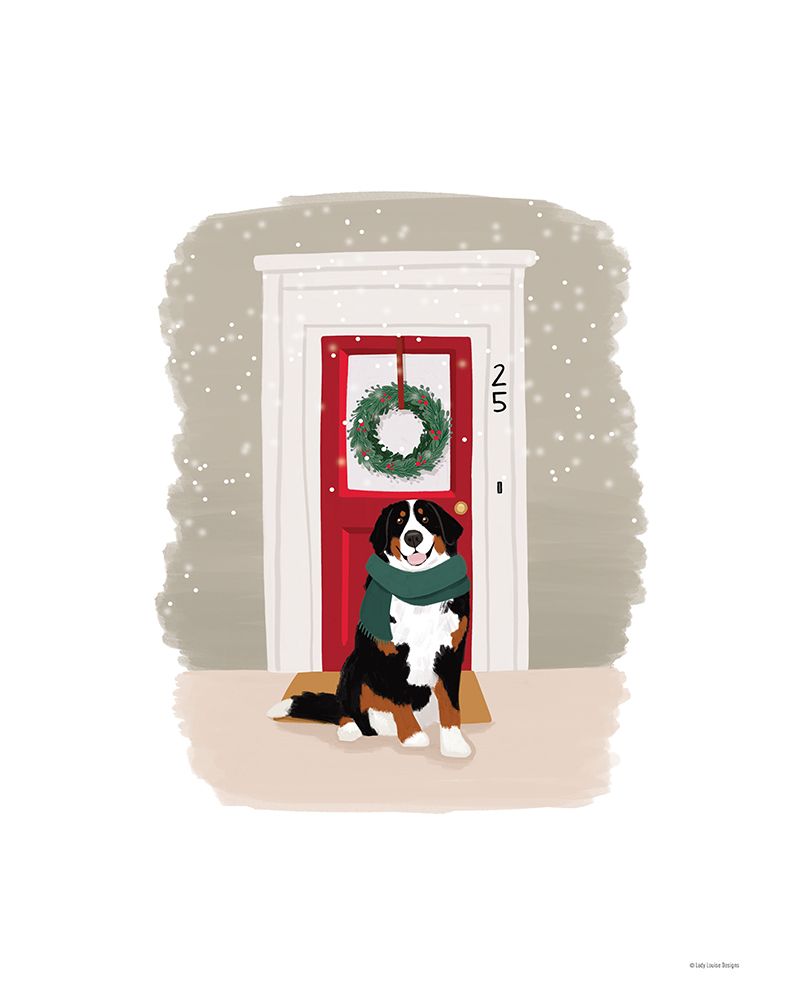 Christmas Dog art print by Lady Louise Designs for $57.95 CAD
