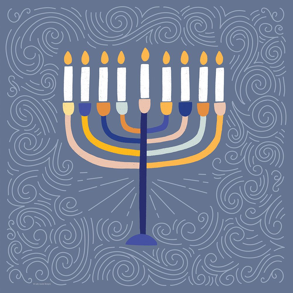 Deco Menorah art print by Lady Louise Designs for $57.95 CAD