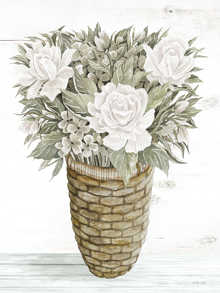 Rose Basket art print by Cindy Jacobs for $57.95 CAD
