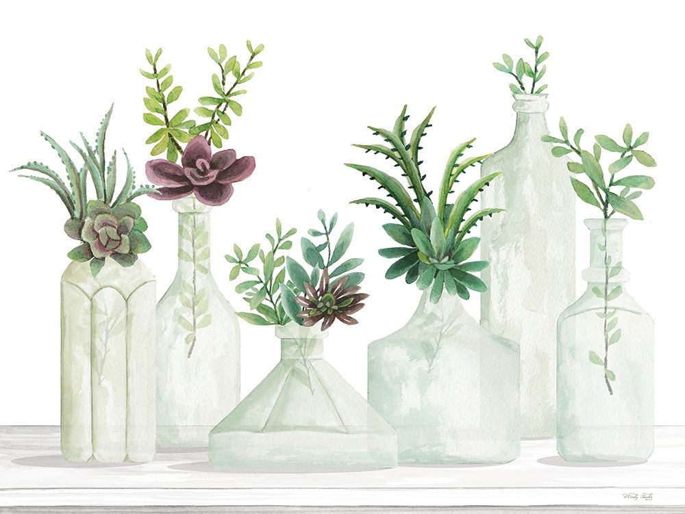 Succulent Bottles art print by Cindy Jacobs for $57.95 CAD