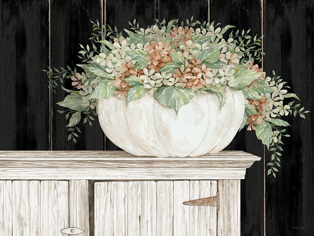 Fall Floral Pumpkin  art print by Cindy Jacobs for $57.95 CAD
