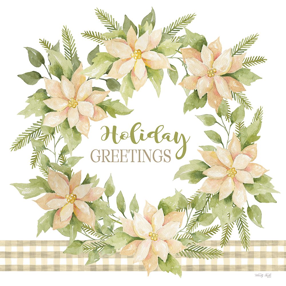 Holiday Greetings Wreath art print by Cindy Jacobs for $57.95 CAD