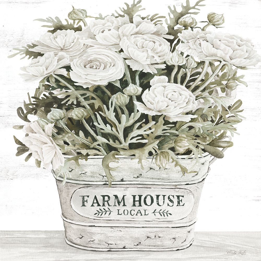 Farm House Flowers art print by Cindy Jacobs for $57.95 CAD