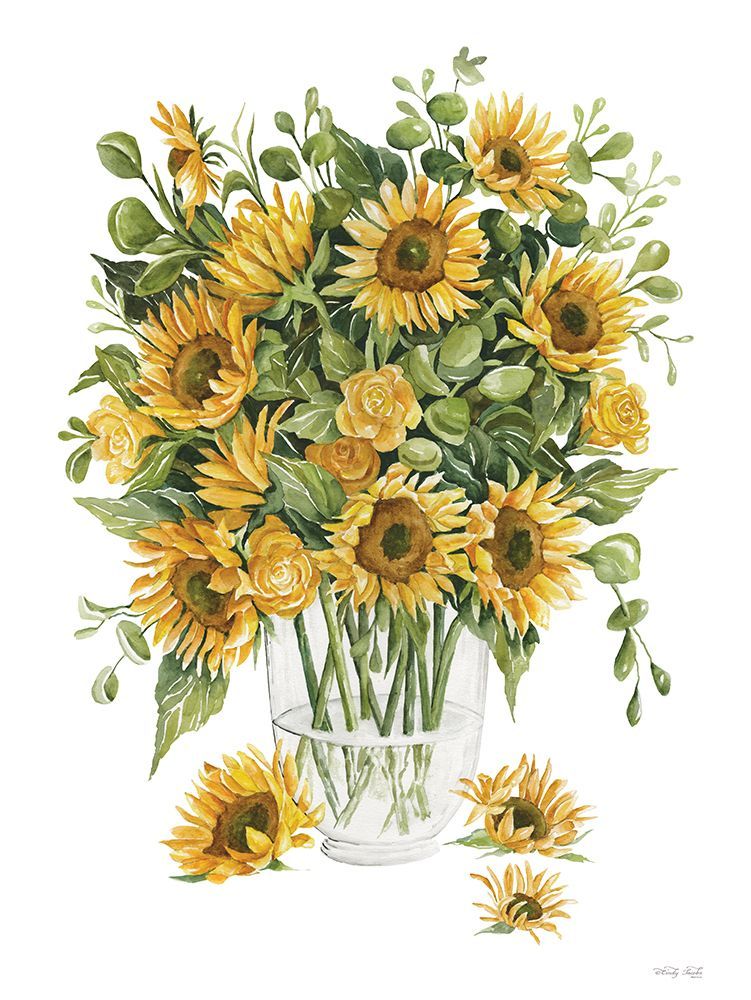 Sunflowers And Roses art print by Cindy Jacobs for $57.95 CAD