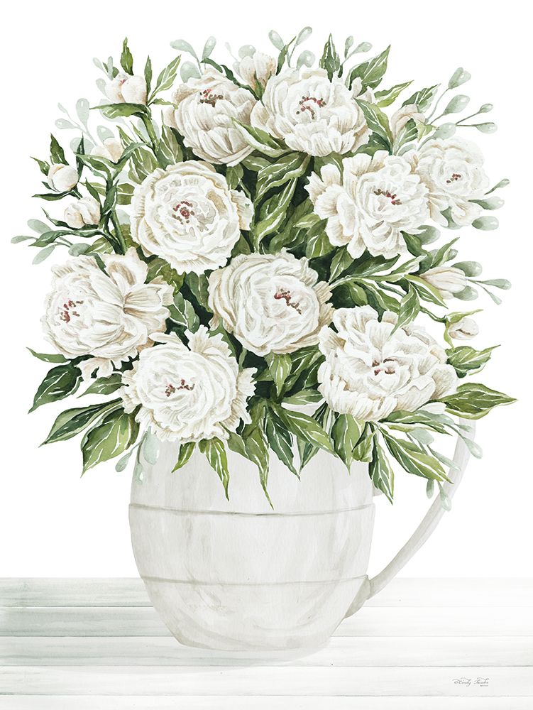 Peonies on White I art print by Cindy Jacobs for $57.95 CAD