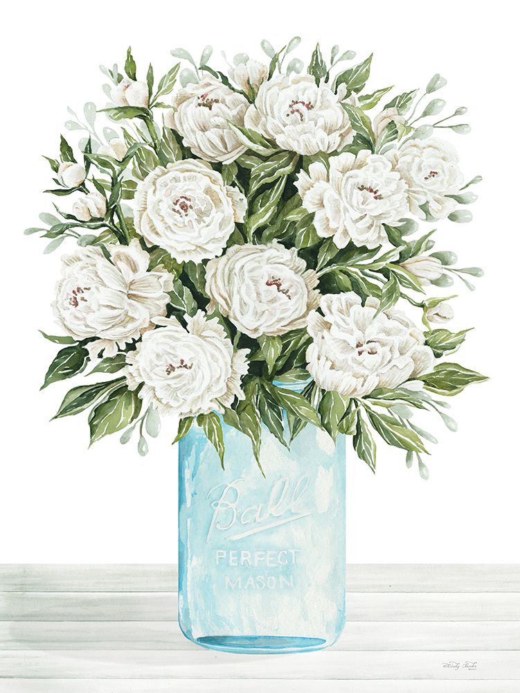 Peonies on White II art print by Cindy Jacobs for $57.95 CAD
