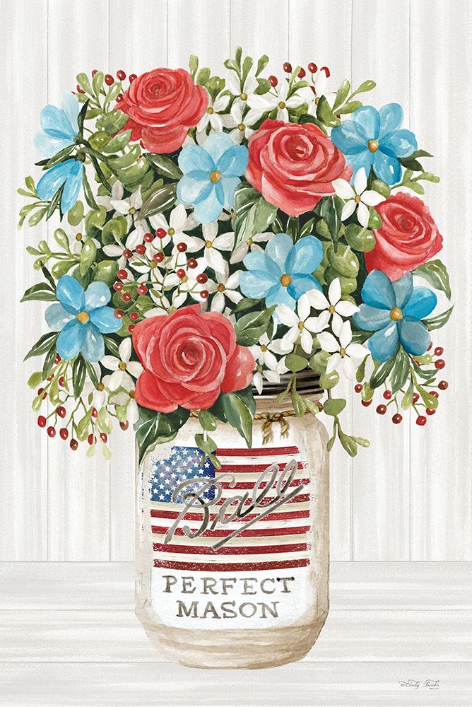 Patriotic Floral art print by Cindy Jacobs for $57.95 CAD