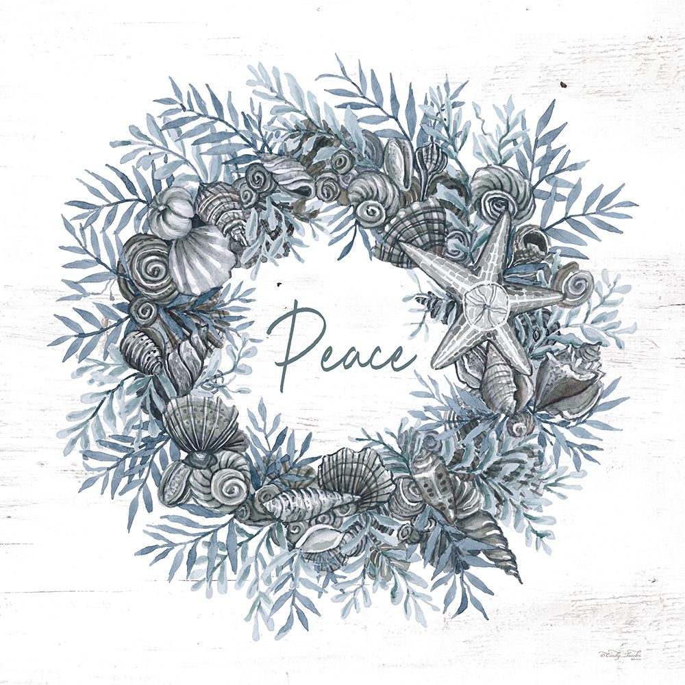 Peace Seashell Wreath art print by Cindy Jacobs for $57.95 CAD