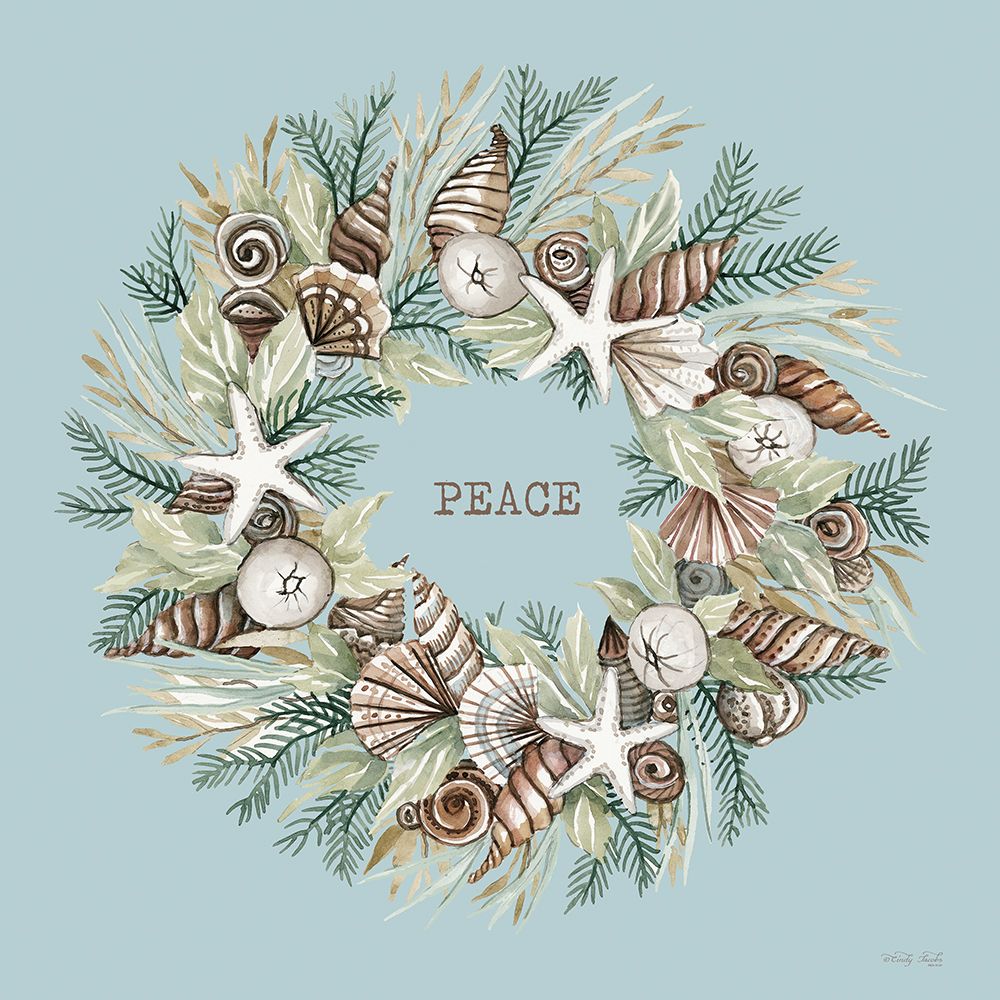 Peace Coastal Wreath art print by Cindy Jacobs for $57.95 CAD