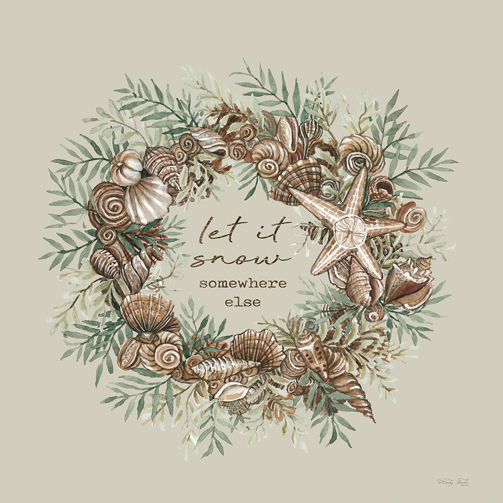 Let It Snow Seashell Wreath art print by Cindy Jacobs for $57.95 CAD