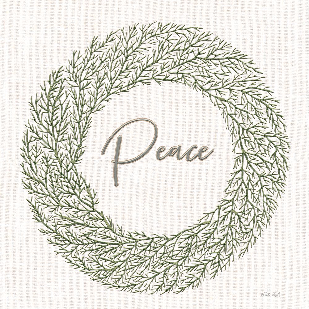 Peace Embroidery Wreath art print by Cindy Jacobs for $57.95 CAD