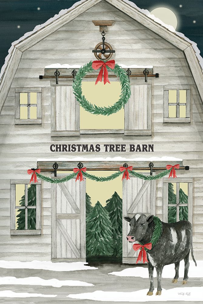 Christmas Tree Sale on the Farm art print by Cindy Jacobs for $57.95 CAD