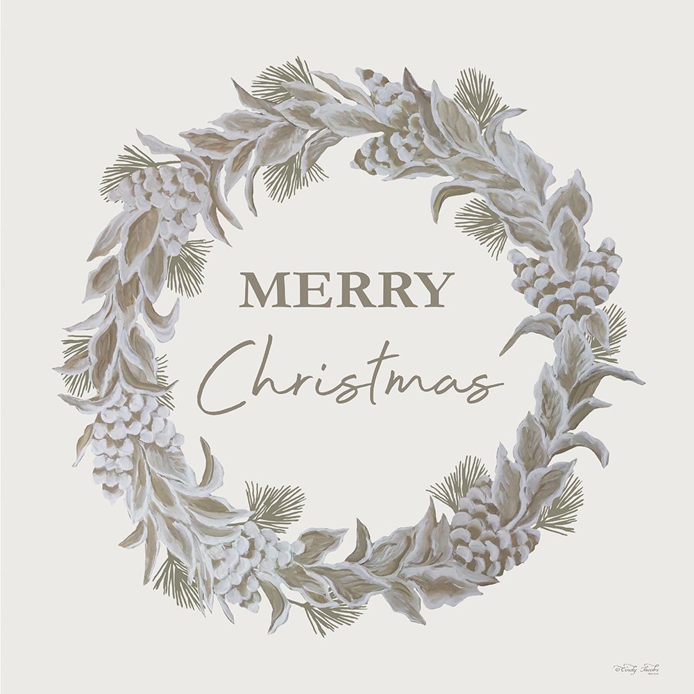 Merry Christmas Wreath art print by Cindy Jacobs for $57.95 CAD