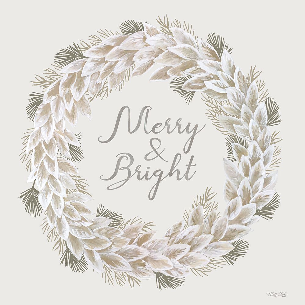 Merry And Bright Wreath art print by Cindy Jacobs for $57.95 CAD