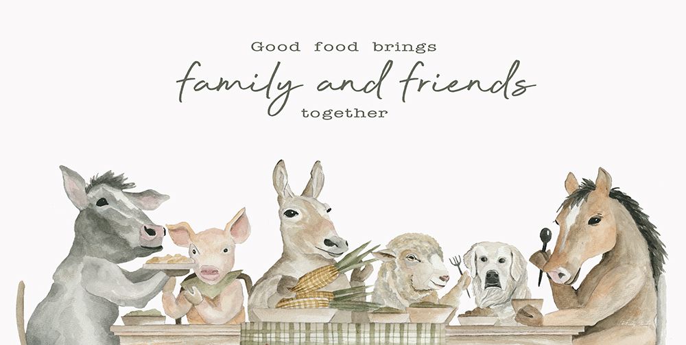 Good Food Brings Family and Friends Together art print by Cindy Jacobs for $57.95 CAD