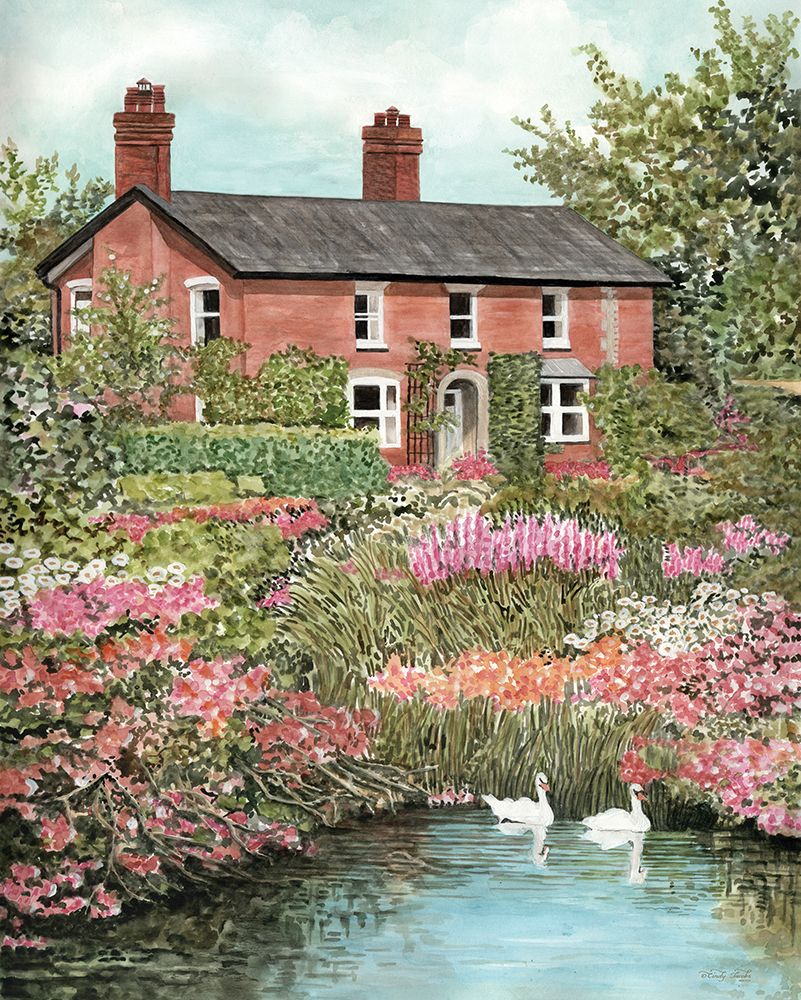 Swan Cottage art print by Cindy Jacobs for $57.95 CAD